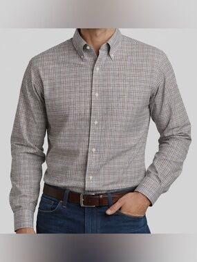 Jos‎ A Bank Executive Collection Shirt Mens Large Check Button Up Cotton